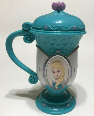 Disney On Ice Frozen Elsa Anna Plastic Cup Mug Hinge Lid 7 "