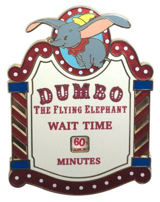 2009 Disney Wait Time Sign Hkdl Dumbo The Flying Elephant Le - 300 Pin