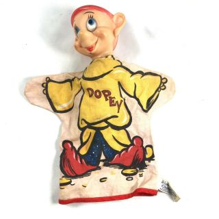 Vintage Dopey Hand Puppet Walt Disney Prod Character Gund 1960’s Toy Rubber Head