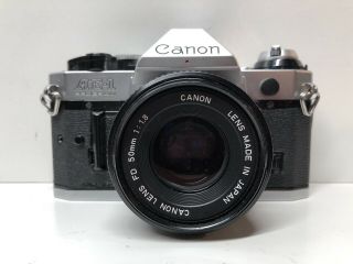 Vintage Canon Ae - 1 Program Film Camera With Canon Fd 50mm 1 : 1.  8 Lens