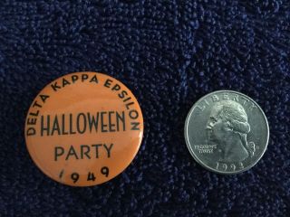 Vintage Delta Kappa Epsilon Halloween Party 1949 Pinback Pin