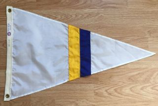 Vintage Signal Flag Maritime Nautical Number 5 Yellow Blue 16x24 Old Stock