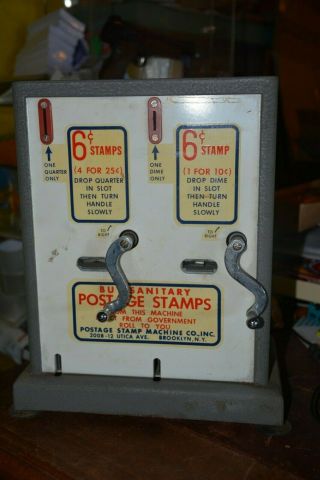 Vintage Postage Stamp Machine 6 Cent With Key Wow