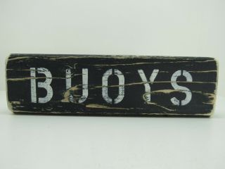 12 Inch Wood Hand Painted Buoys Sign Nautical Seafood (s663)