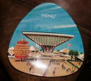 Vintage Expo 67 Souvenir Dish Plate Melamine Made In Montreal Canada Ornamin