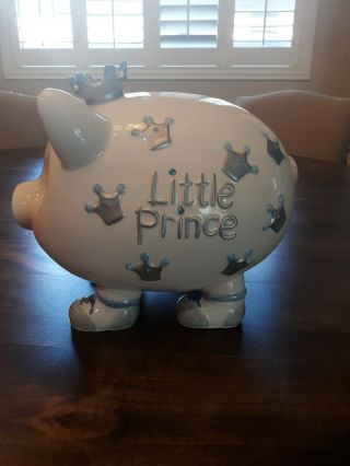 Mud Pie Giant Little Prince Piggy Bank Saving Money Coin Cash Kids