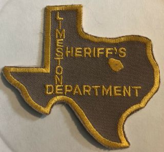 Texas State Shape Limestone County Sheriff’s Department Patch Old Style