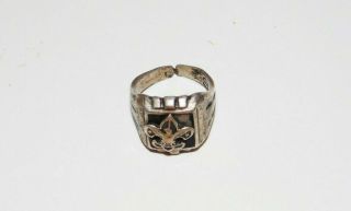 Vintage Sterling Silver Boy Scout Ring - Size 6 (adjustable) 1274