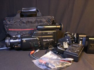 Vintage Sony Video 8 Handycam Ccd - F45 Camcorder W Case And Accessories