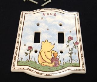 Classic Winnie The Pooh Bear Ceramic Double Toggle Switchplate Switch Plate