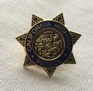- California Highway Patrol Chp Police Mini Badge Gold Metal Lapel Tie Pin