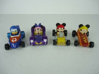 Disney Diecast Race Cars Mickey Minnie Mouse Donald Duck Hot Dog Vehicle
