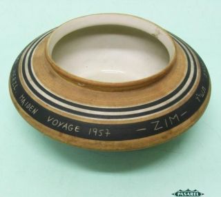 Maritime Memorabilia Zim S.  S Theodor Herzl Maiden Voyage Ceramic Bowl Harsa 1957