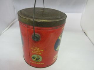 VINTAGE FRENCH MARKET 3 LB PAIL COFFEE TIN ADVERTISING COLLECTIBLE 484 - H 3