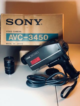 Sony Vintage Video Camera 1975 W/ Tv Zoom Lens (1:2 F=12.  5 - 50mm) Tamron Avc - 3450