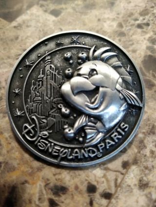 Disney Pin Dlp Disneyland Paris Medallion Series Le 150 Flounder Little Mermaid
