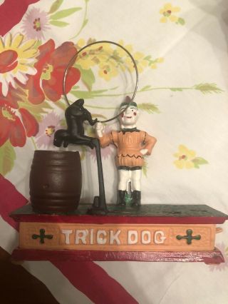 Vintage Cast Iron Trick Dog Mechanical Bank 3