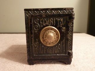 Keyser & Rex Cast Iron Security Safe Deposit Combination Coin Bank 1890 