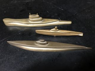 Vintage Us Navy Brass Trench Art Submarine West Mystic Ct