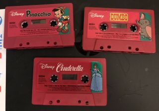 Walt Disney Pinocchio Dumbo Cinderella Read Along Book And Cassette Tapes Only