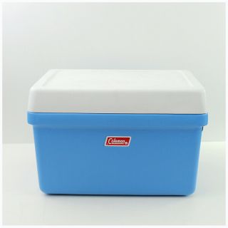 Vintage 1976 Coleman Cooler Baby Blue White Metal Handles W/tray