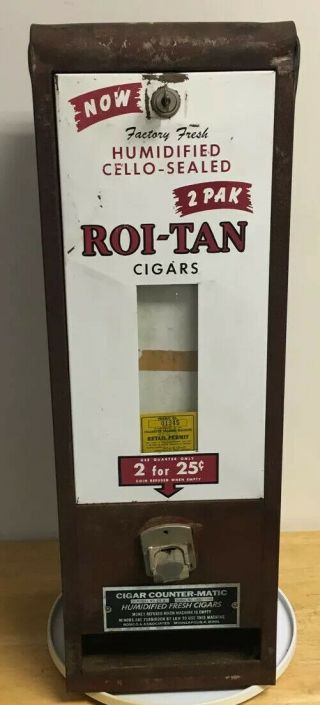 Rare Vintage Roi - Tan Cigar Vending Machine Made In Usa Dispenser