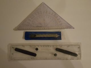 Weems & Plath Plotting Tools Parallel Ruler 12 " Matte Dividers 6 " & Protractor