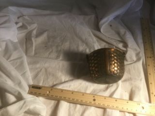 Antique Cast Iron Laundry Weaved Basket Coin Bank