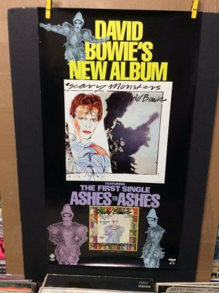 David Bowie Promo Poster Scary Monsters Lp - Rca1980 Vintage