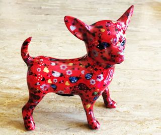 Pomme Pidou Nanou Ceramic Chihuahua Red Multicolor