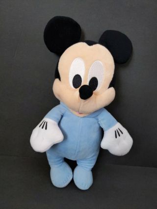 Disney Babies Mickey Mouse Plush Disney Parks Baby Blue 12 " Stuffed Animal Soft