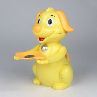 Yellow Cute Dog Money Box Piggy Bank Coin Eating Munching Toy Kids Xmas Gifts