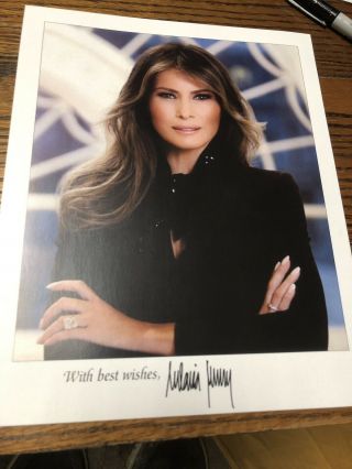 Donald And Melania Trump 2x Reprint Autograph Photos And White House Letters