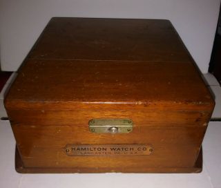 Hamilton Watch Co.  Wood Box With Strap For Ship Marine Chronometer Box Only