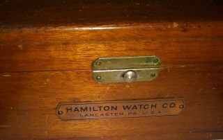 Hamilton Watch Co.  Wood Box with Strap for Ship Marine Chronometer Box Only 2