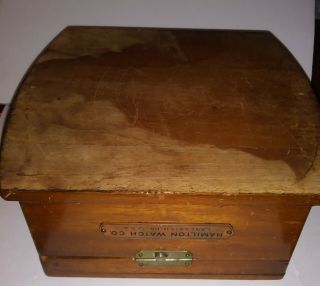 Hamilton Watch Co.  Wood Box with Strap for Ship Marine Chronometer Box Only 3