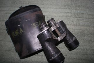 Vintage Us Navy Binoculars Circa 1935 - 1938 Marked Mk - 1 Bausch & Lomb W/case