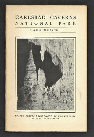 1936 Carlsbad Caverns National Park Information Guide With Fold Out Map