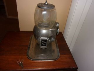Vintage Atlas Bantam 1940s 5 Cent Nickel Peanut Candy Gumball Machine With Key