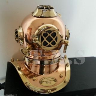 Mark Iv Diving Divers Helmet 7 Inch Vintage Brass Copper Navy U.  S Miniature Gift
