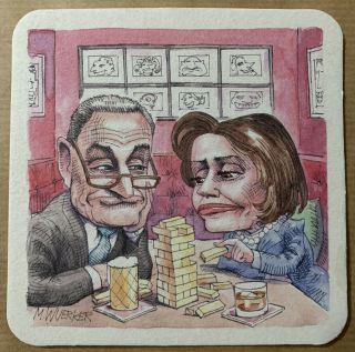 Political Coasters From Historic Hay Adams Hotel (dc) - Pelosi & Schumer