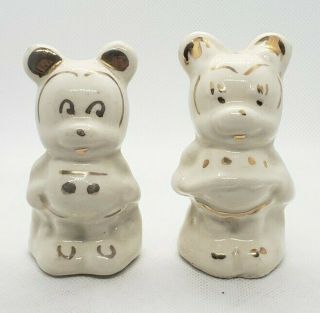 Vintage Leeds Mickey/minnie Mouse Salt And Pepper Shakers Disney