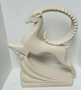 Vintage Royal Haeger White Ceramic Gazelle Figure Statue Retro Deco Art Design