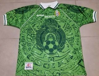 Vtg Men´s Garcis 1999 Mexico Sz L National Team Soccer Futbol Jersey Shirt Large