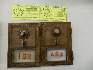 2 - Vintage P.  O.  Box Doors & Frame 152 & 493
