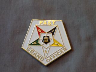 Masonic 3 " Car Emblem Order Eastern Star Oes Past Grand Officer Metal