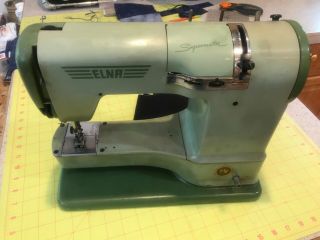 Elna Supermatic Vintage Sewing Machine (with Case) Metal Body