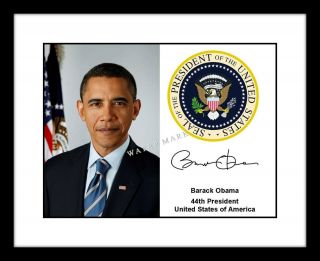 Barack Obama Signed 8x10 Photo Print Presidential Seal Autographed Us President