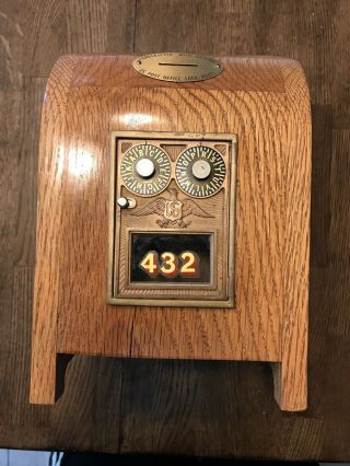 Vintage Corbin Post Office Box Door Mailbox Letterholder With Combo
