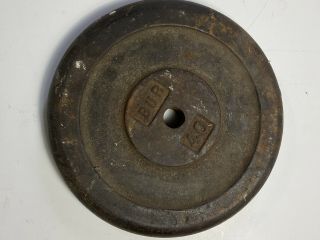(1) Bur Vintage 40 Lb Pound Barbell Standard Weight Plate